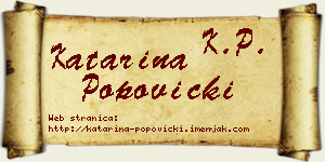 Katarina Popovicki vizit kartica